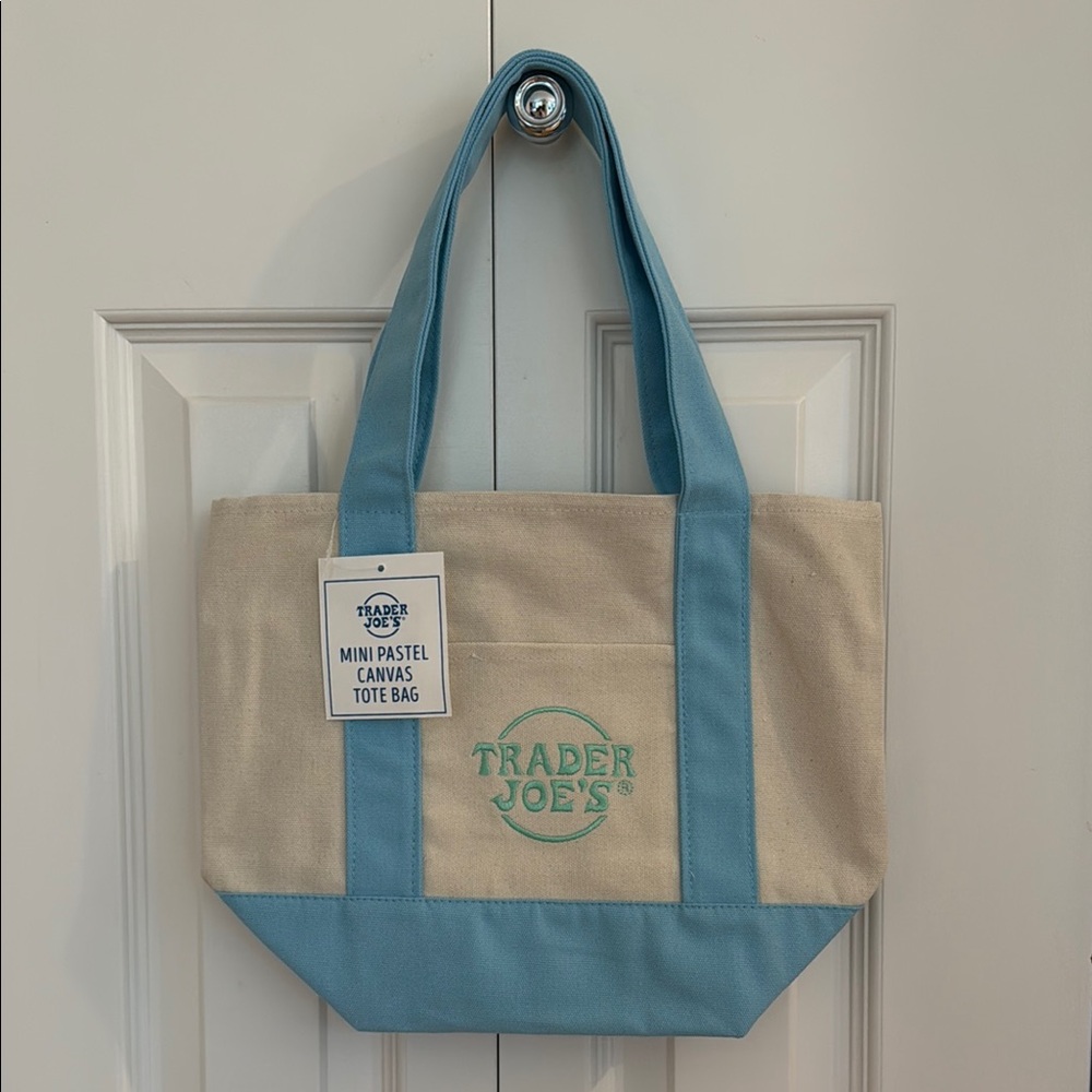 Trader Joe's Mini Pastel Canvas Tote Bag
